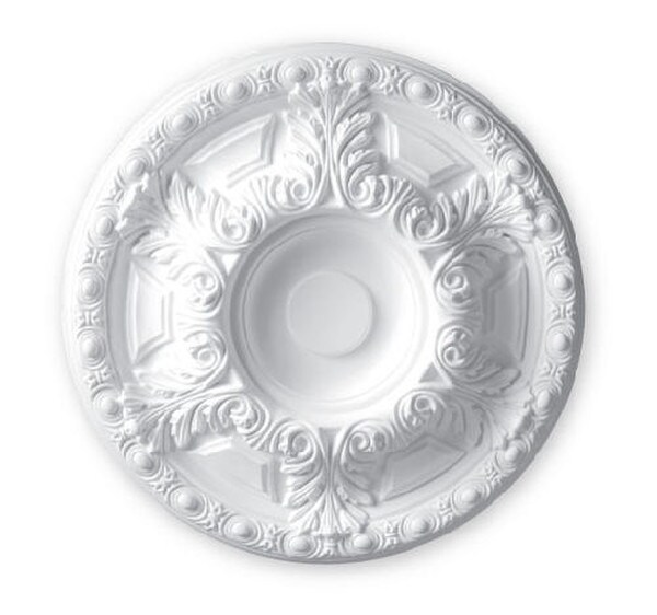 Bright White Ceiling Tile Medallion - 24 Inch Diameter